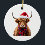Décoration En Céramique Boho Xmas Christmas Highland Cow T-Shirt (2)<br><div class="desc">Boho Xmas Christmas Highland Cow T-Shirt (2)</div>