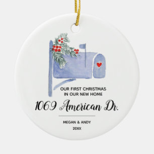 Décoration En Céramique Boîte aux lettres Notre premier Noël dans notre no