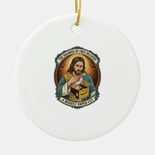 Décoration En Céramique Boîte en carton Jésus Douleur au doigt découpé en