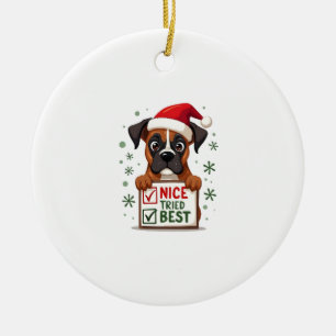 Décoration En Céramique Boîte jolie Boxer chien Noël Joli J'ai essayé de m