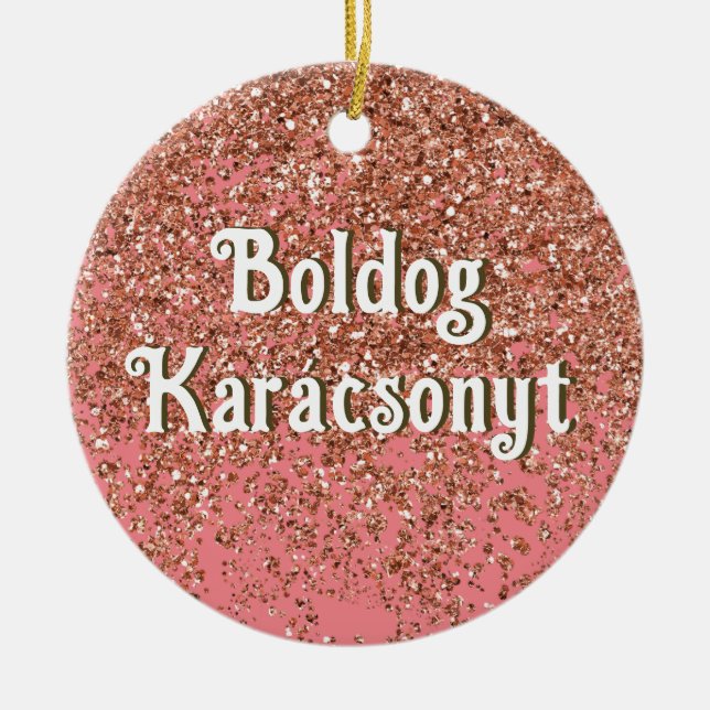 Décoration En Céramique Boldog Karácsonyt | Joyeux Noël en hongrois S (Devant)