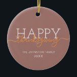 Décoration En Céramique Bon thanksgiving brun clair<br><div class="desc">Bon thanksgiving brun clair ornement céramique</div>