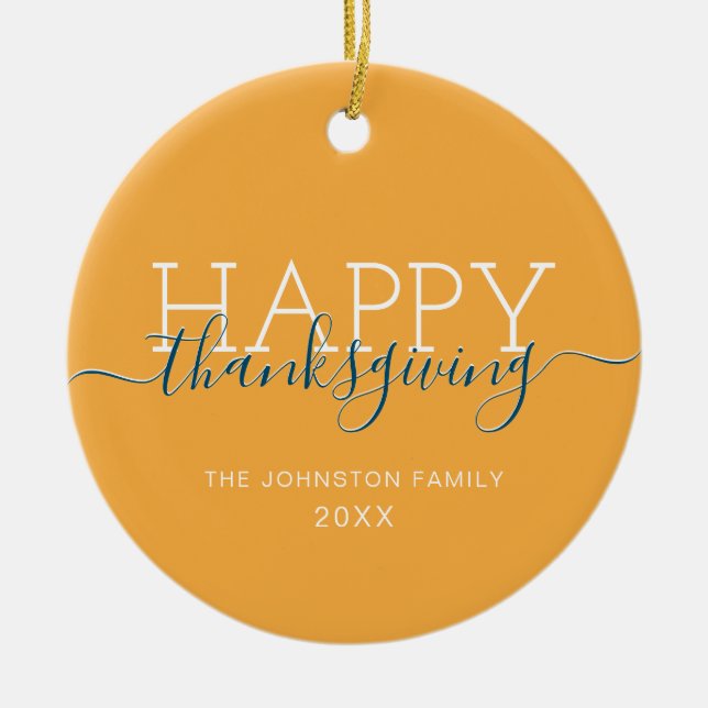 Décoration En Céramique Bon thanksgiving orange vif (Devant)