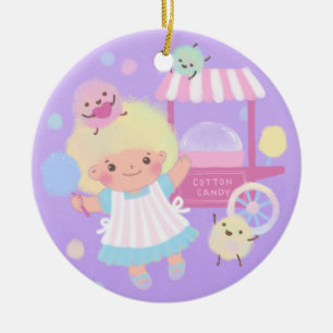 Décoration En Céramique Bonbons en coton fille avec des monstres doux en l