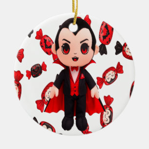 Décoration En Céramique Bonbons et Dracula Cute Halloween Éffrayant