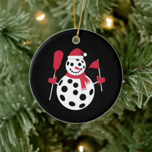Décoration En Céramique Bonhomme de neige chapeau de Père Noël Famille Xma