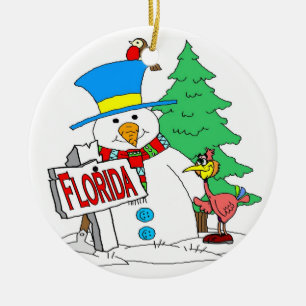 Décoration En Céramique Bonhomme de neige de la Floride