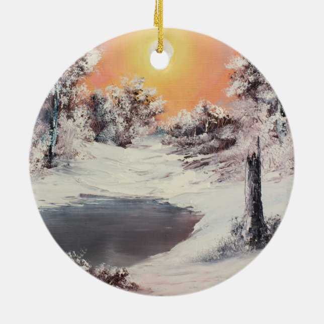 Décoration En Céramique Bonhomme de neige en ligne (Dos)