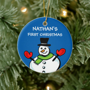 Décoration En Céramique Bonhomme de neige mignon de ęr Noël du bébé