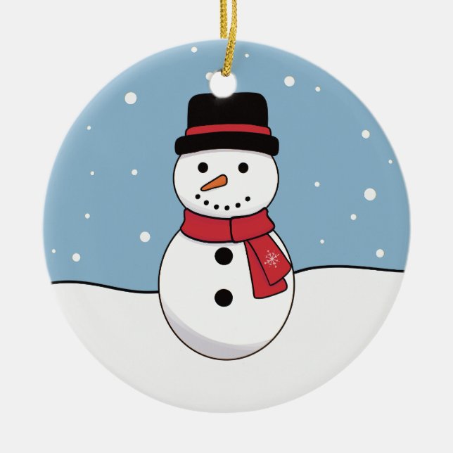 Décoration En Céramique Bonhomme de neige Noël  (Devant)