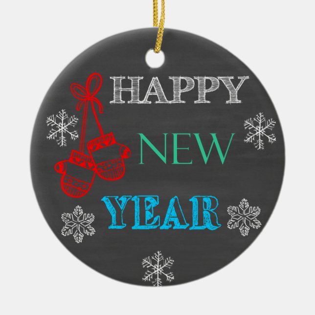Décoration En Céramique Bonne année 2019 Chalkboard Ornament (Devant)
