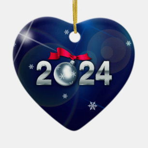 Décoration En Céramique Bonne année 2022. Forme cardiaque personnalisée