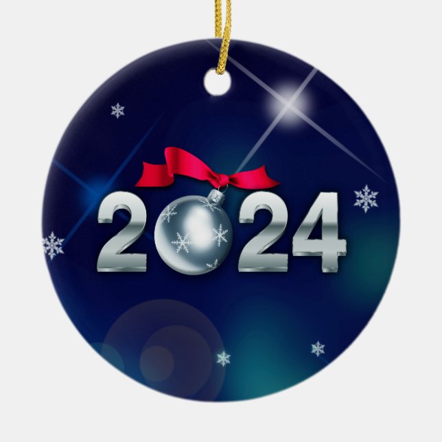 Décoration En Céramique Bonne année 2023. Noël personnalisé (Devant)