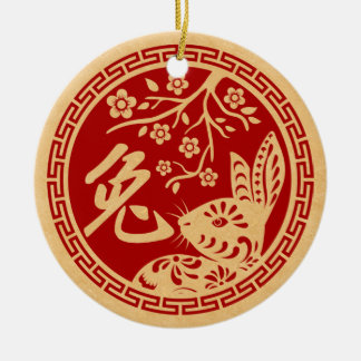 Décoration En Céramique Bonne année chinoise du lapin 2023