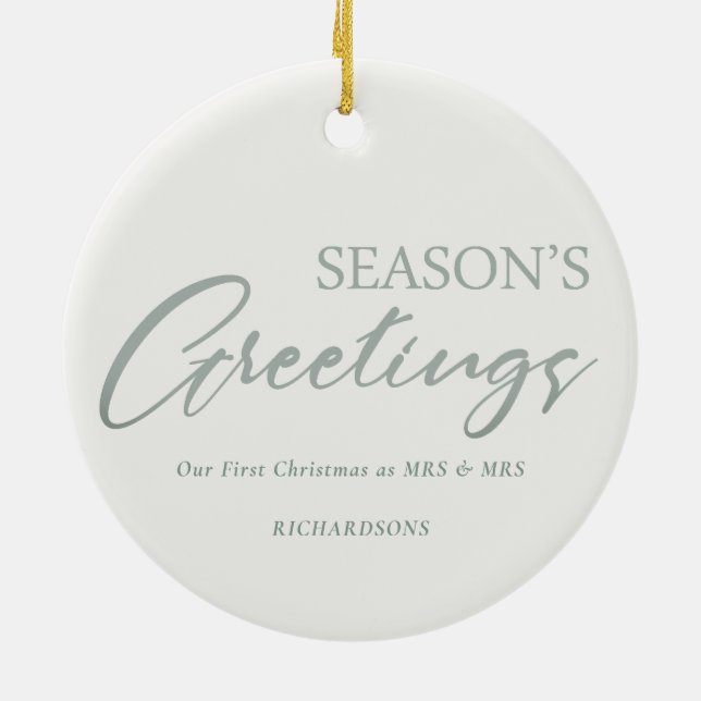 Décoration En Céramique Bonnes Fêtes photo Green Christmas Wreath (Dos)