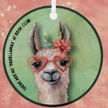 Décoration En Céramique Book Club Funny Llama<br><div class="desc">Cette saison de Noël,  offrez à vos amis de club de lecture ce décor de lama humoristique. Joli lama en forme de coeur et une jolie fleur de cactus. Drôle en disant "Il N'Y A Pas De "Problèmes" Au Club Du Livre.</div>