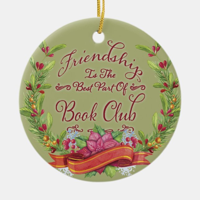 Décoration En Céramique Book Club Holiday Friendship Wreath (Devant)