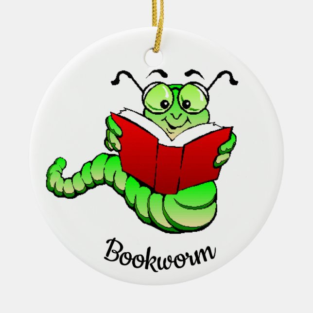Décoration En Céramique Bookworm Book Lover Reader Design Ornament (Devant)