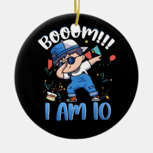 Décoration En Céramique Boom I Am 10 Year old 10th Birthday Party Dabbing