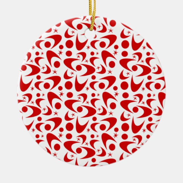 Décoration En Céramique Boomerangs rétro (Devant)