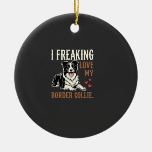 Décoration En Céramique Border Collie drôle d'amour de chien