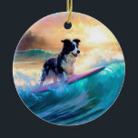 Décoration En Céramique Bordure Collie Beach Plage Plage Plage de surf Pei<br><div class="desc">Plongez dans le monde ludique de l'aventure canine avec cette peinture captivante. Un chien en ébullition se rend aux vagues, chevauchant habilement le surf sur une plage baisée par le soleil. L'oeuvre d'art vibrante capte magnifiquement l'essence de l'excitation au bord de la plage tandis que le chien court sans crainte...</div>