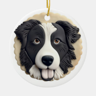 Décoration En Céramique Bordure Collie Chien 3D inspiré
