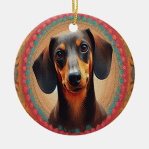 Décoration En Céramique Bordure colorée réaliste mignon Amoureux des chien