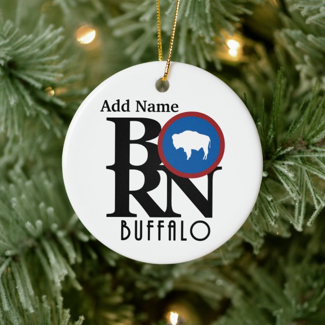Décoration En Céramique BORN Buffalo Wyoming Personnalisable (Arbre)