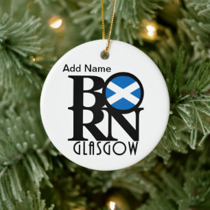 Décoration En Céramique BORN Glasgow Ecosse Personnalisable