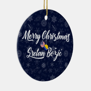 Décoration En Céramique Bosnie-Herzégovine États-Unis Noël bilingue