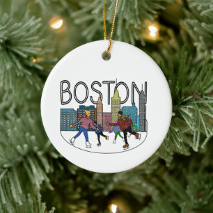 Décoration En Céramique Boston Patinage Sur Glace Personnaliser Le Dos