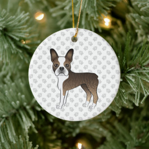 Décoration En Céramique Boston Terrier Bringé Chien de Dessin Animé Mignon