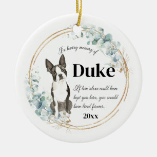 Décoration En Céramique Boston Terrier Chien en Amoureux Mémoire Animaux