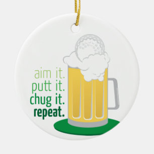 Décoration En Céramique Boug De Bières Et Golf