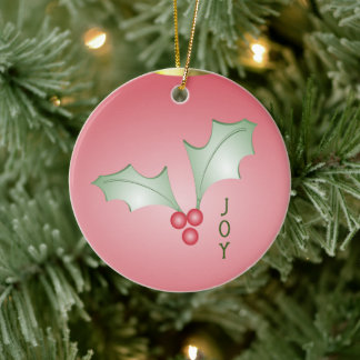 Décoration En Céramique Boughes de Noël vert vif rose