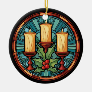 Décoration En Céramique Bougies de Noël en verre tendu