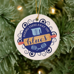 Décoration En Céramique Boulangerie boulangerie roulante bonbons arbre Noë