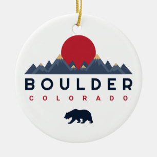Décoration En Céramique Boulder, Colorado vintage - montagne Souvenirs