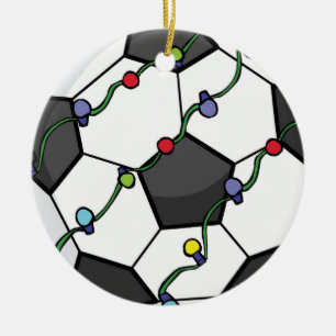Décoration En Céramique Boule de football avec lumières de vacances orneme