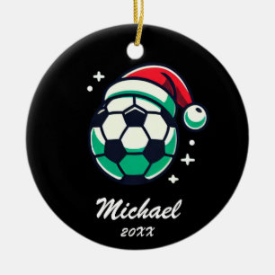 Décoration En Céramique Boule de football de Noël personnalisée avec chape
