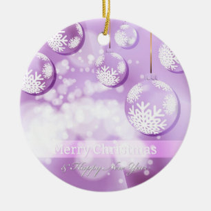 Décoration En Céramique Boule de Noël en céramique lilas abstrait
