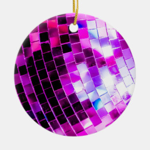 Décoration En Céramique Boule Disco Purple Mirror