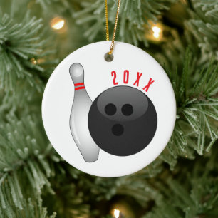 Décoration En Céramique Boule et quille de bowling de Noël