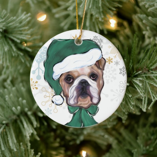 Décoration En Céramique Bouledogue    (Arbre)