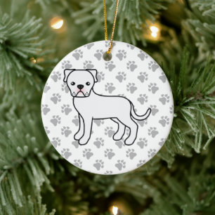 Décoration En Céramique Bouledogue américain blanc Chien de dessin animé m
