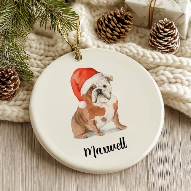 Décoration En Céramique Bouledogue anglais Noël (Créateur téléchargé)