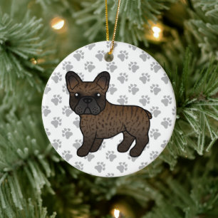 Décoration En Céramique Bouledogue français bringé Chien de dessin animé m