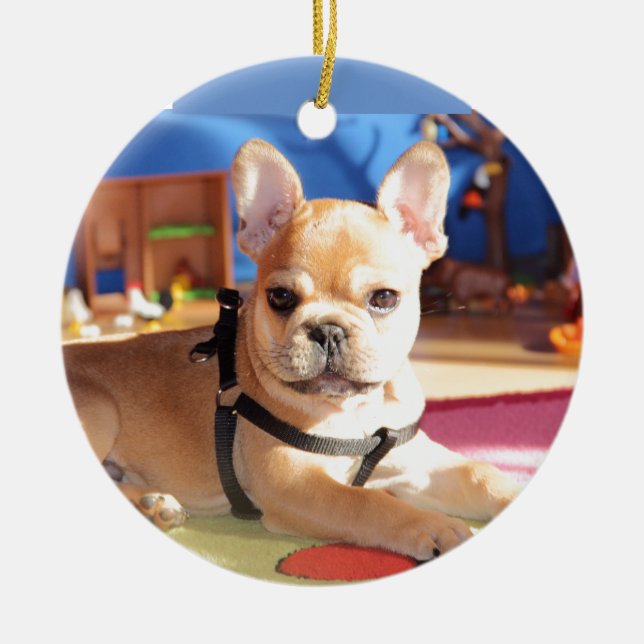 Décoration En Céramique Bouledogue français chiot mignon (Devant)