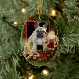 Décoration En Céramique Bouledogue français Noël French Bulldog